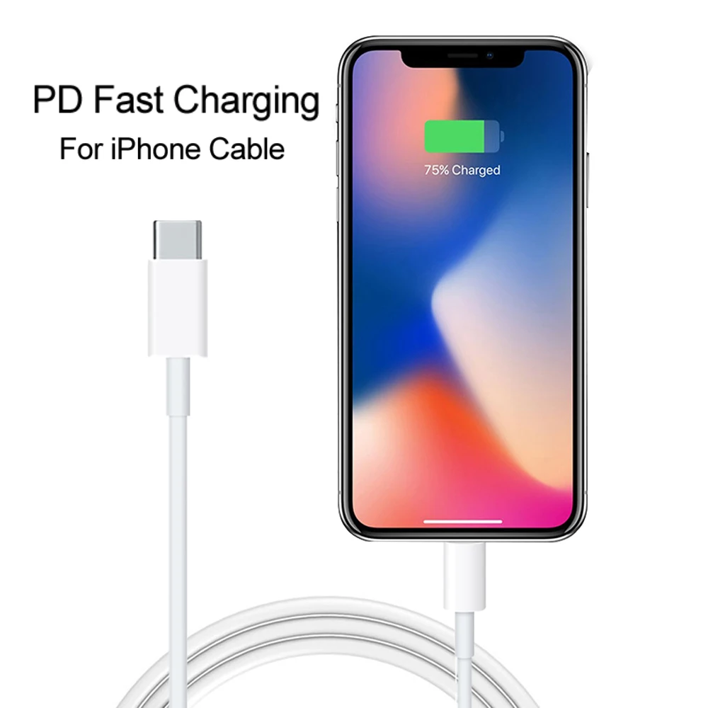 18 Вт USB C адаптер питания TYPE-C USB-C lightn 8pin кабель 9 В/2A PD2.0 зарядное устройство для iPhone 11 pro Max/8/X/XS/1" 13" Pro/Air iPad