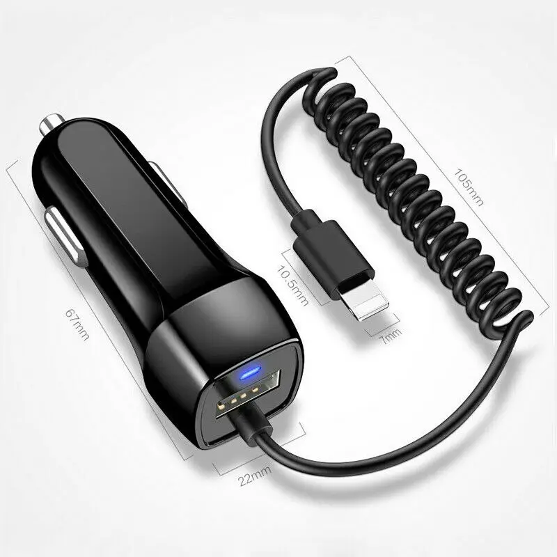 Универсальное автомобильное зарядное устройство с дополнительным USB-портом для