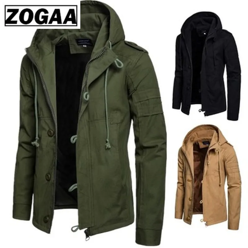 Zogaa Brand Men Jacket Army Green Military Wide-waisted Coat Casual Cotton Hooded Windbreaker Jackets Overcoat Male 2020 New Zogaa Brand Men Jacket Army Green Military Wide-waisted Coat Casual Cotton Hooded Windbreaker Jackets Overcoat Male 2020 New
