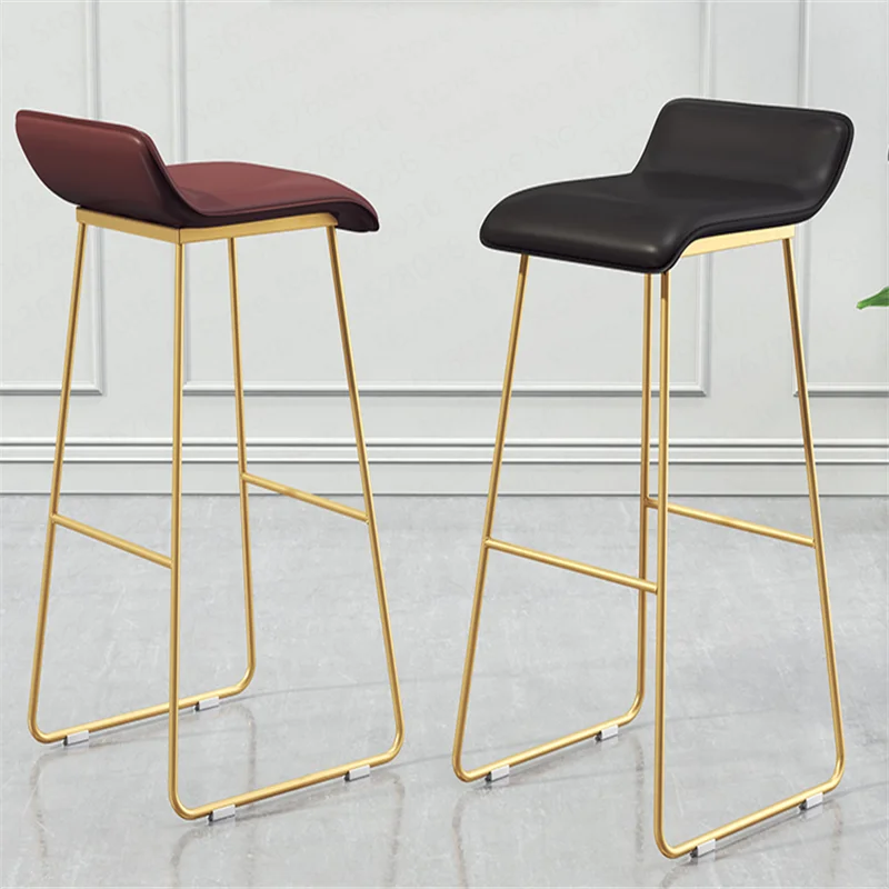 Скандинавский барный стул, стул для кафе, простой барный стул, дизайнерский кованый железный золотой высокий стул, мягкий барный стул, 65/70 см