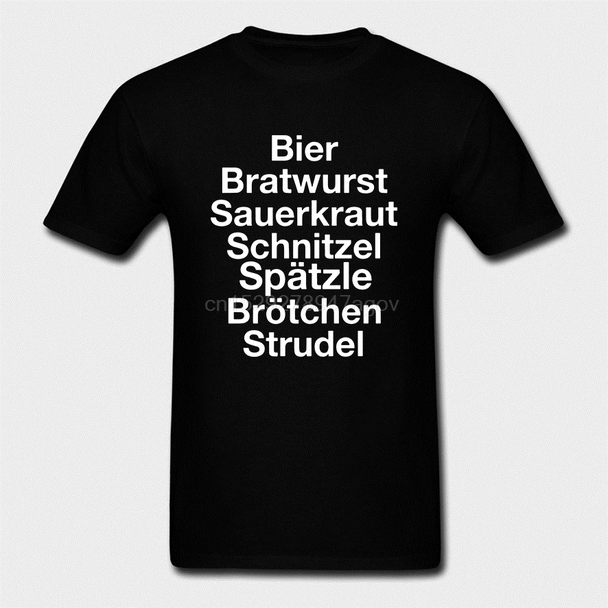 Мужская футболка Bier Bratwurst Sauerkraut Schnitzel Spatzle Brotchen strumdel женская |