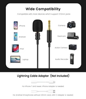 Micro pour viofo A139 Dash Cam, microphone Lavalier professionnel universel pour Smartphone, PC, ordinateur portable, caméra, DSLR, enregistreur Audio 2