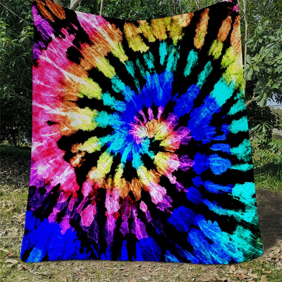 Blesslive Tie Dye покрывало для кровати красочные покрывала акварельные цветущие микрофибры домашний текстиль легкое летнее одеяло 1 шт - Цвет: 1pc-Quilt