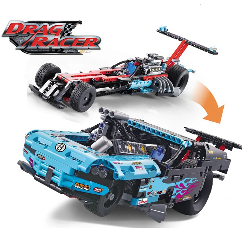 

New 647pcs Formula Racing Car Model Building Blocks Compatible legoingly Technic 42050 Educational DIY Bricks Toys