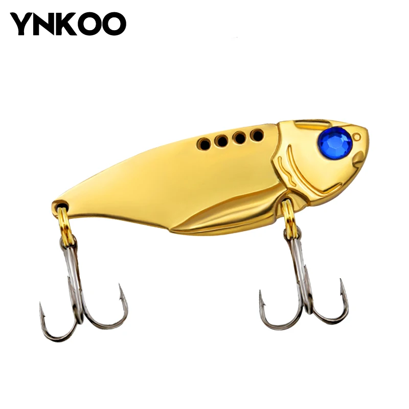 

YNKOO Metal vibrating VIB road sub-bait sequins Minor lure Artificial Hard Bait Long Cast Fishing Tackle with Treble Hooks