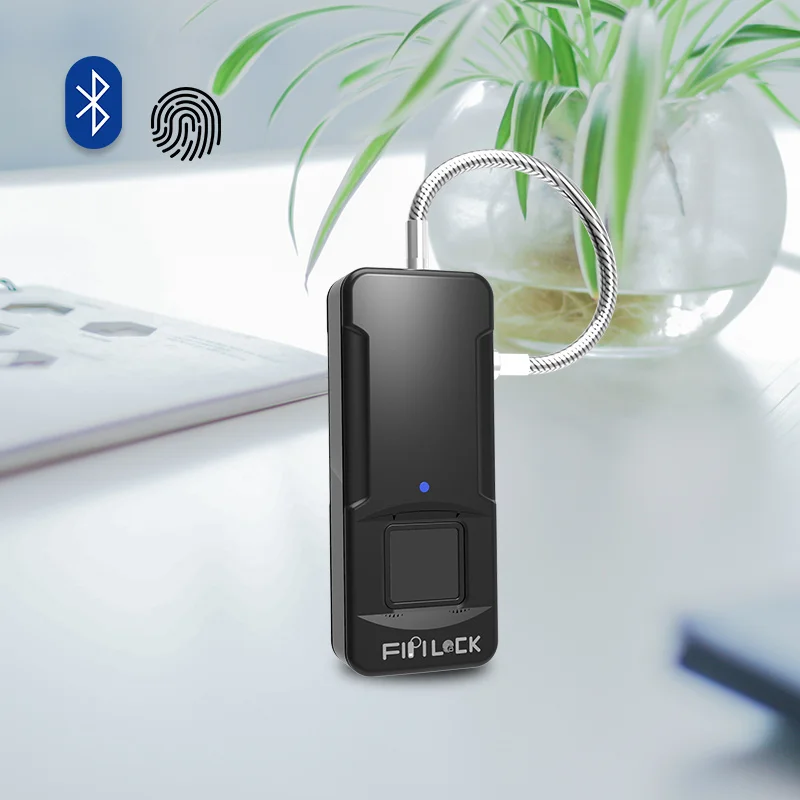Fipilock Bluetooth, отпечаток пальца Замок без ключа USB Перезаряжаемые двери Чемодан замок для чемодана Анти-кражи отпечатков пальцев замок с кабелем