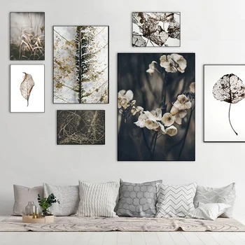 

Abstract Rustic Withered Leaf Flower Canvas Painting Reeds Posters Prints For Living Room Aisle Entrance Modern Wall Art Decor