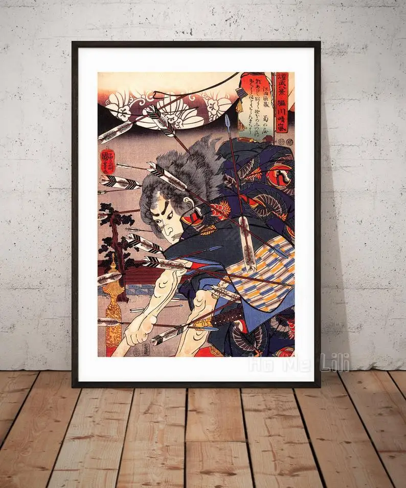Японский Настенный декор Ukiyoe 1852 для очистки погоды в Хорикава утагава кунийоши |