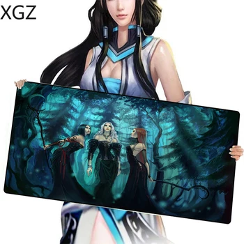

XGZ Large Anime Mouse Pad Black Lock-edge Dark Princess Computer Custom Office Table Mat Coaster Rubber Stripe Slip 90x40/60x30