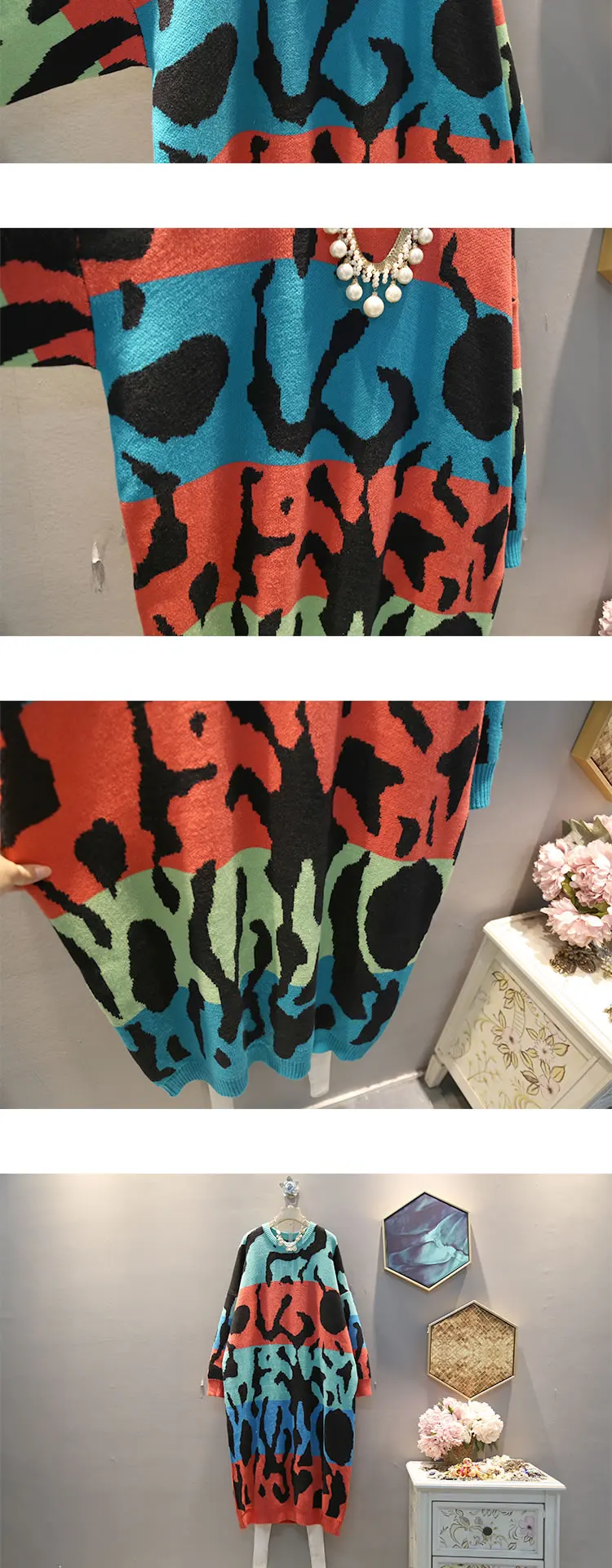 XITAO Pattern Women Dress Fashion Winter Elegant Patchwork Elegant Pullover Small Fresh Minority Casual Dress DMY1821