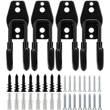 

SHGO HOT-Garage Storage Utility Double Hooks, Heavy Duty Hangers Wall Mount Holder J Hook Garage Organizer for Power Tools(4 Pcs