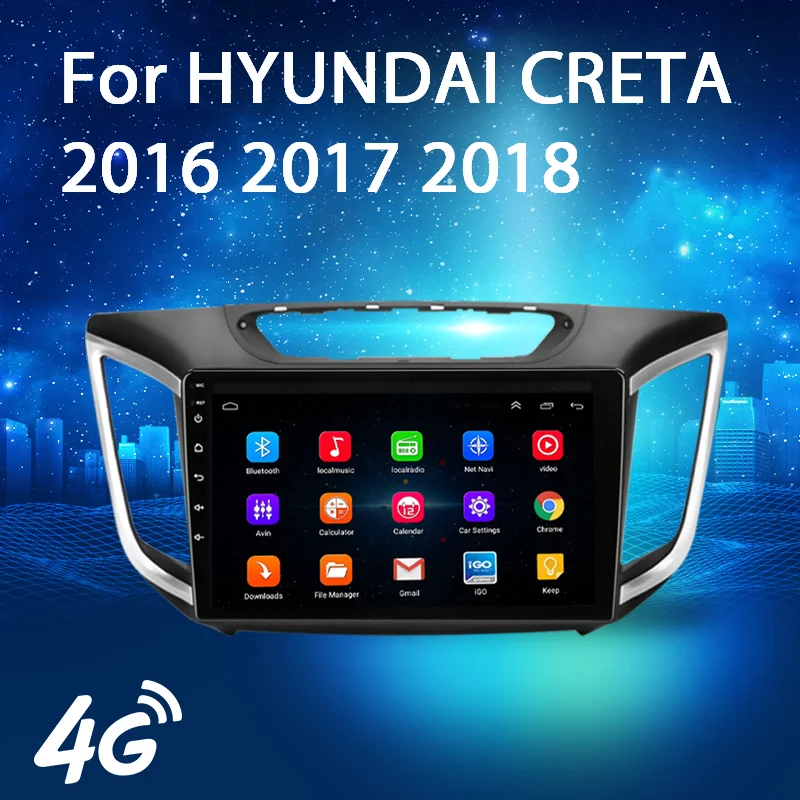 2 DIN Android 10 Car Multimedia Player Stereo Audio Radio 4G Wifi Speaker Touch Screen for Hyundai CRETA 2016 2017 2018 Carplay |