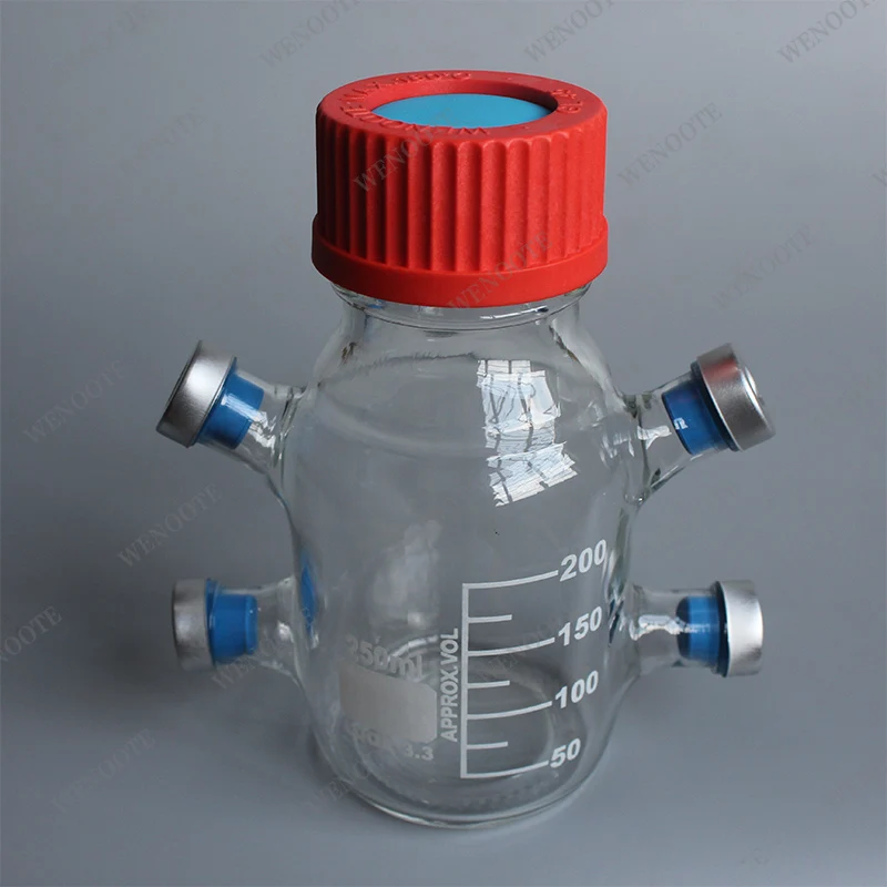250ml jaw anaerobic bottle, headspace bottle, sealed sampling reagent bottle, gl45 multi port reagent bottle.