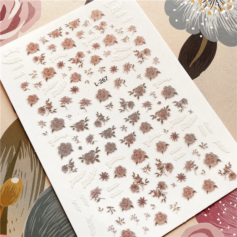 Красная роза цветок любви Серия 3D наклейки для ногтей украшения ногтей инструмент для ногтей украшение для ногтей - Цвет: L-267