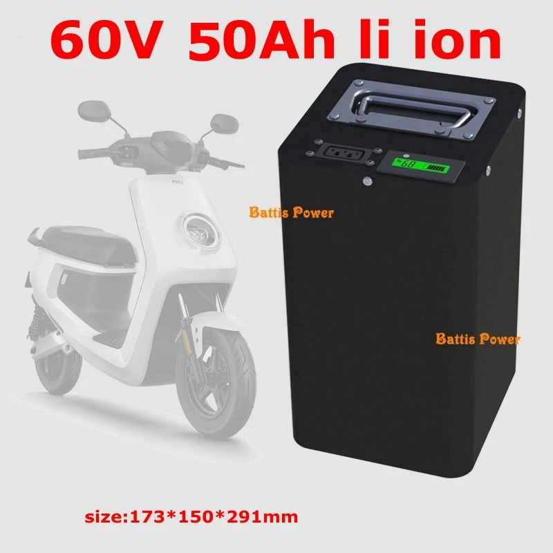 Водонепроницаемый 60v 60ah литий-ионный аккумулятор BMS литий ионный аккумулятор для 6000 Вт трехколесный велосипед Скутер мотоцикла свинцово-кислотный запасная часть+ 10A зарядное устройство