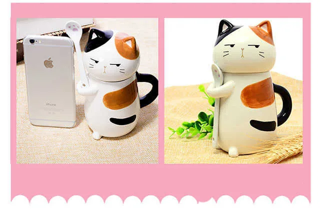 Кошка коготь чашка Кошка Животное чашка креативная керамическая кружка подарок на день рождения с чашкой Ложка Крышка 400 мл кофейная чашка кружка креативный