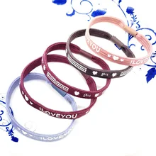 Детские аксессуары для волос в Корейском стиле, очень тянущаяся лента для волос с английскими буквами и большими ободками, повязка для волос для завязывания волос