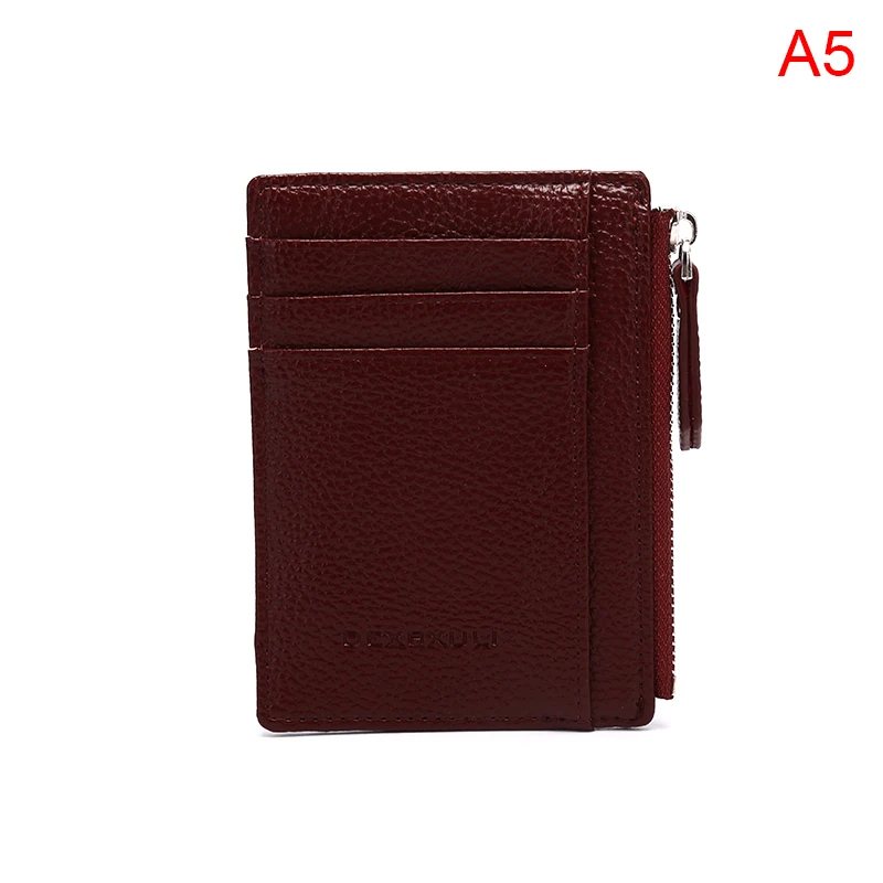 A5 1pc PU leather Wallet Business Card Holder bank cardholder pickup package bus card holder Slim leather multi-card-bit pack bag - Color: A5
