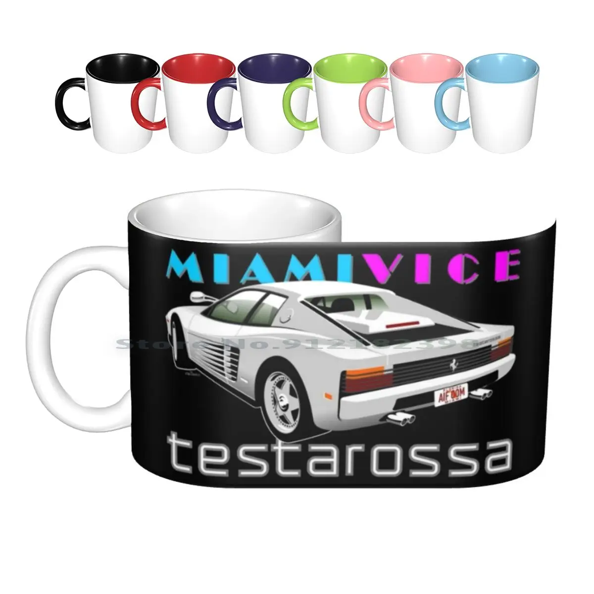 Testarossa Da Miami Vice Tazze In Ceramica Tazze Da Caffè Tazza Da Tè Al Latte Testarossa Testa Rossa Miami Vice Tv Film Film Sonny Crocket