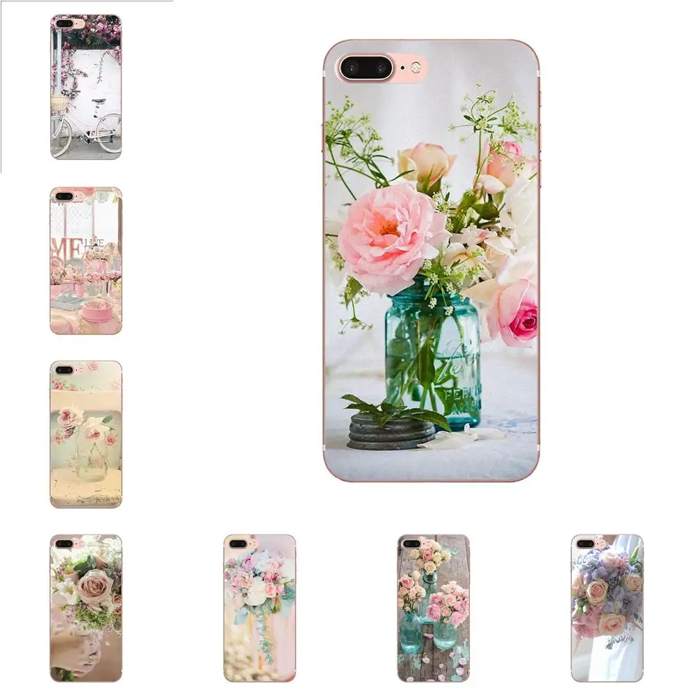 For HTC Desire 530 626 628 630 816 820 830 One A9 M7 M8 M9 M10 E9 U11 U12 Life Plus Soft Original Vintage Pastel Pink Flower | Мобильные