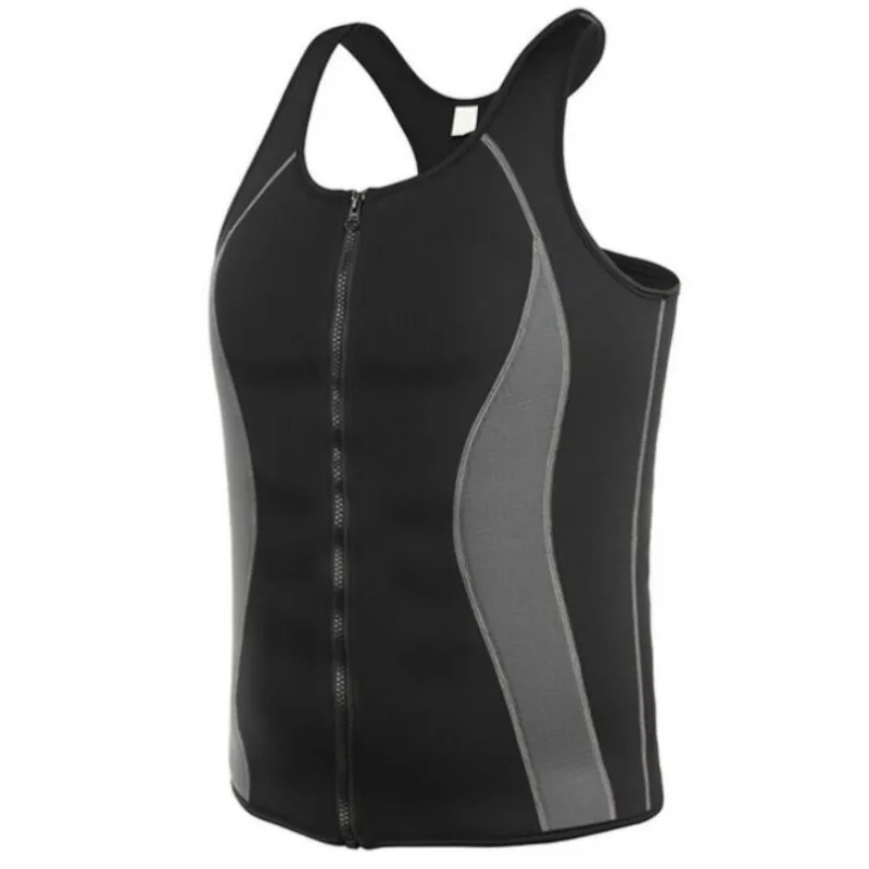 Mens Zipper Neoprene Shaper Waist Trainer Slimming Vest Weight Loss Sauna Corset Compression Sweat Shapewear Anti Cellulite