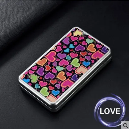 Love Мужская сигаретная коробка с зажигалкой, чехол для сигарет, креативная сигарета с зарядкой от USB Зажигалка для женских тонких сигарет - Цвет: Love