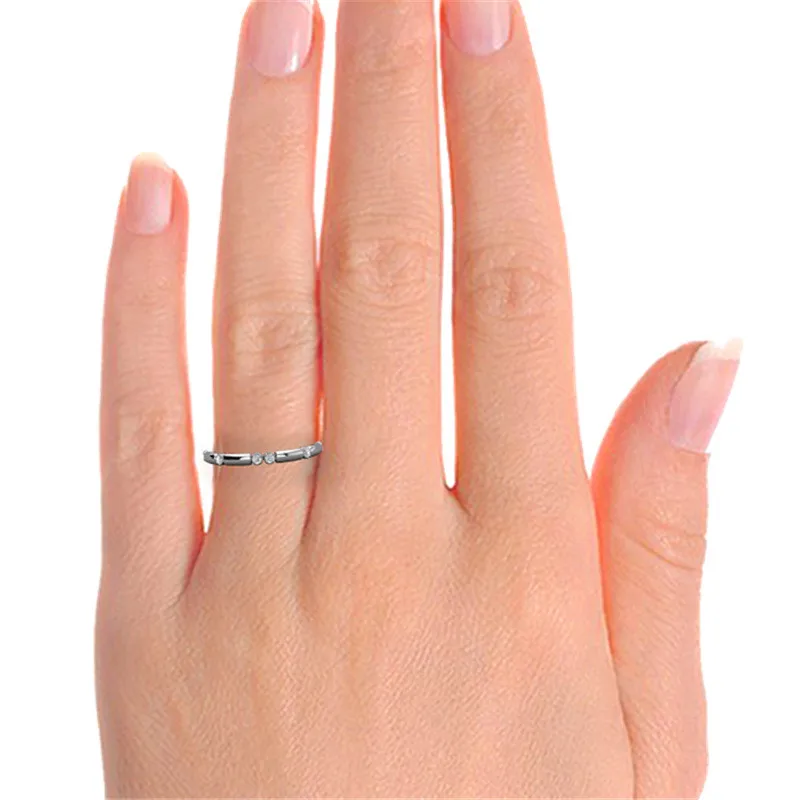 Creative Rose Gold Silver Color Knuckle Ring Simple Female Small White Zircon Ring Fashion Wedding Engagement Rings For Women