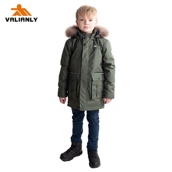 

2020 New Kids Boys Winter Coat Parka Cotton Padded Coat Boys Winter Jacket Kids Parka Real Raccoon Fur Boys Winter Coat -30C