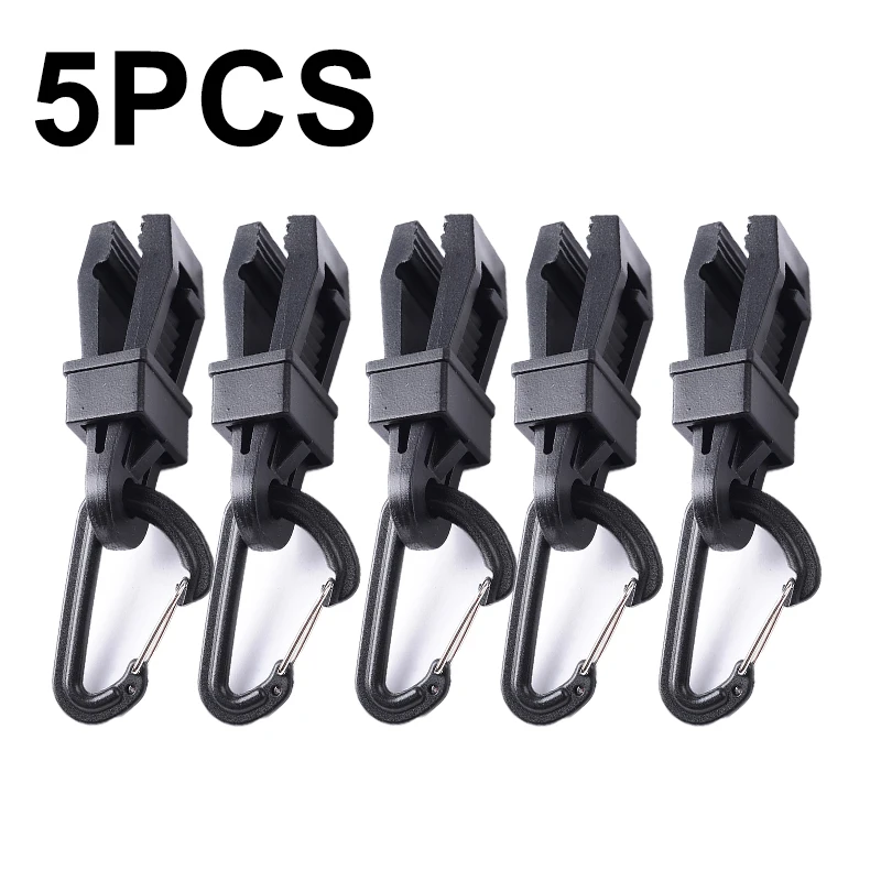 

5pcs Tent Fastener D Shape Durance Plastic Practical clip Carabiner Camping Buckles+5pcs Alligator Clip