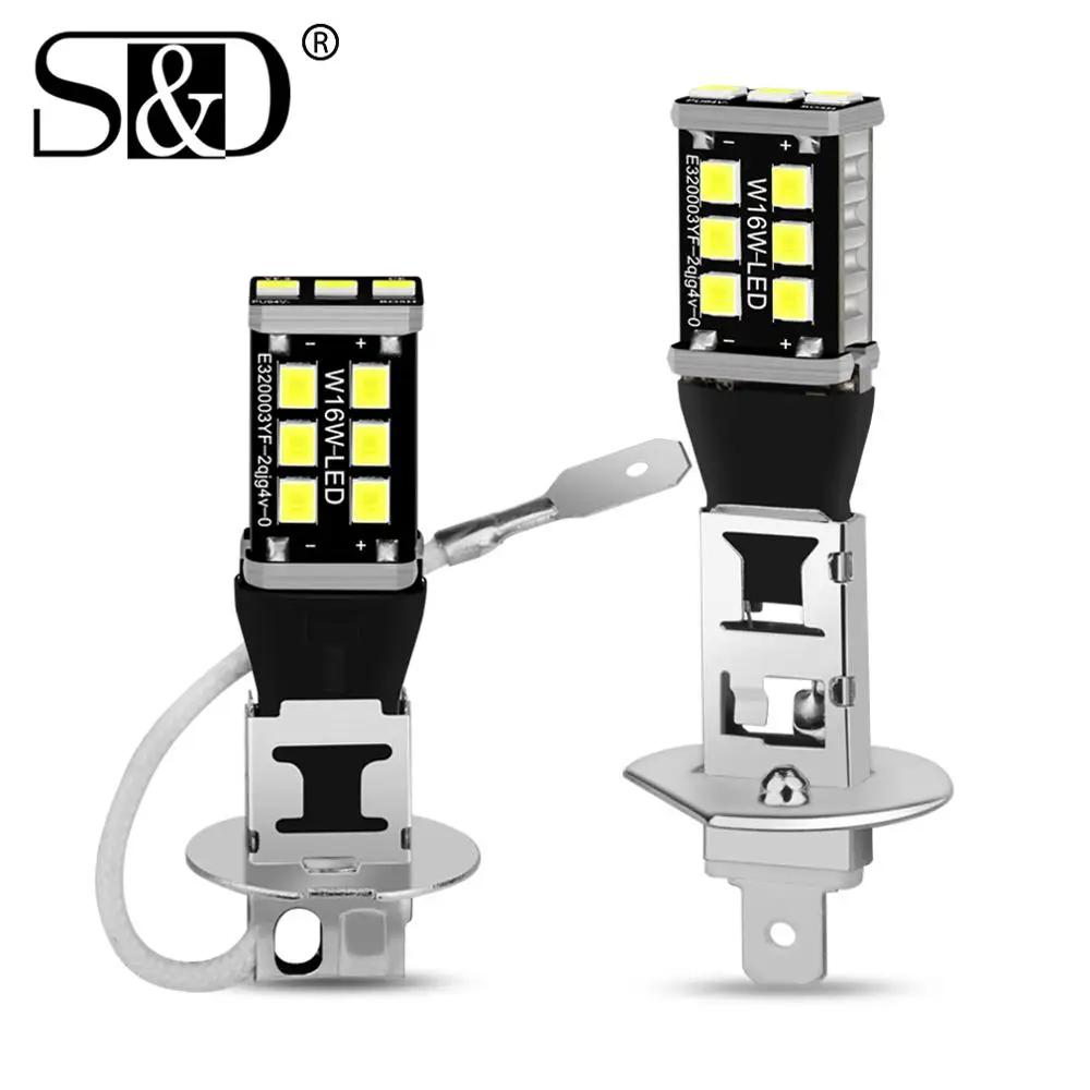 2 шт. супер яркие H1 H3 светодиодный ные лампы 15SMD 2835 Автомобильные противотуманные