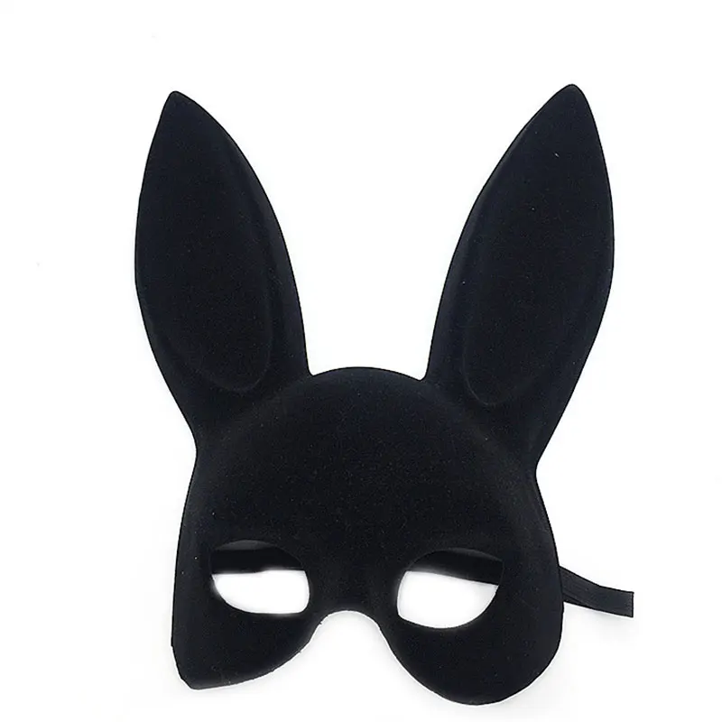 Black Women Girl Sexy Rabbit Ears Mask Cute Bunny Long Ears Bondage ...