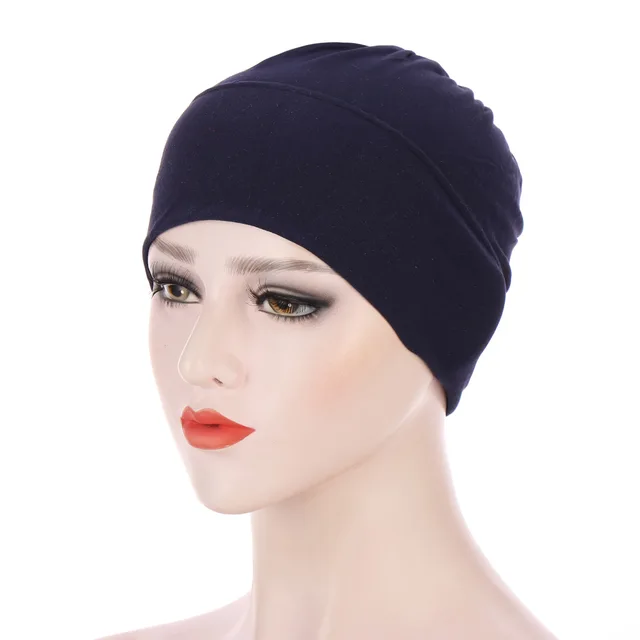 Women Plain Stretch Underscarf Cap Muslim Inner Hijab Caps Islamic Headband Turban Bonnet Musulman Femme Ready to Wear Hijabs 6