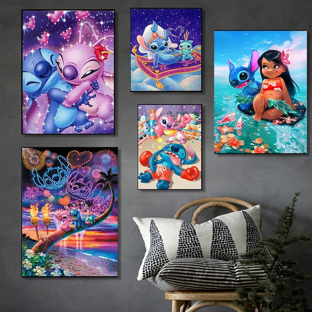 MINOSO-Affiche sur Toile de Dessin Animé Disney Stitch, Peinture Murale,  Imprimés pour la Maison, Décoration de Chambre d'Enfant, Salon, Cadeau -  AliExpress
