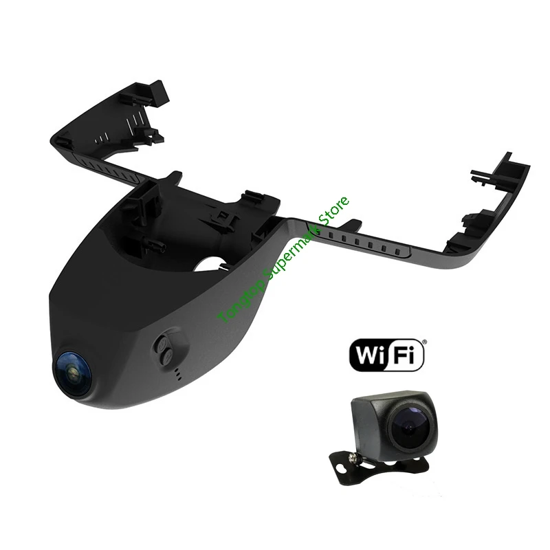Двойной объектив Автомобильный видеорегистратор камера видеорегистратор WiFi приложение Novatek 96655 IMX 322 Dashcam для BMW X3 X4 X5 высокая конфигурация - Название цвета: black dual len
