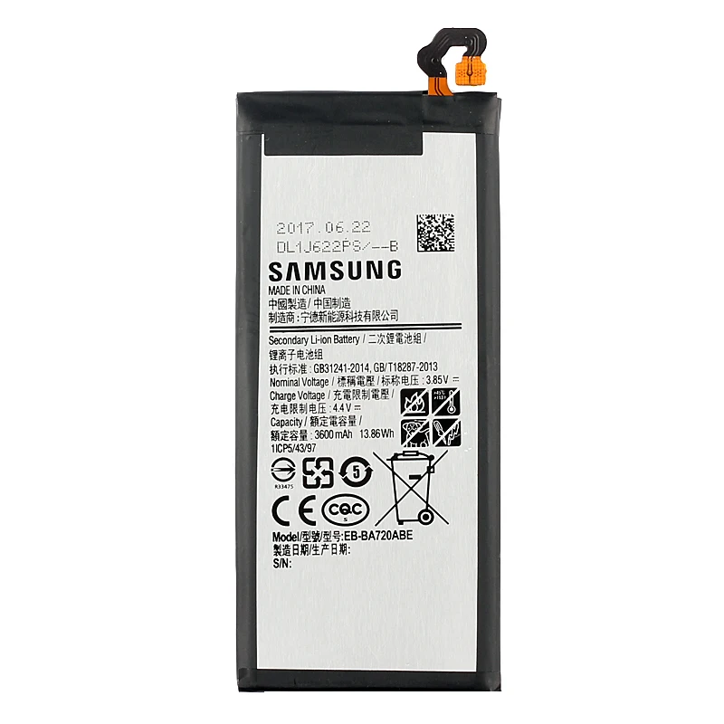 samsung высокое качество EB-BA720ABE Батарея для samsung Galaxy A7 A720 SM-A720 3600 мА-ч