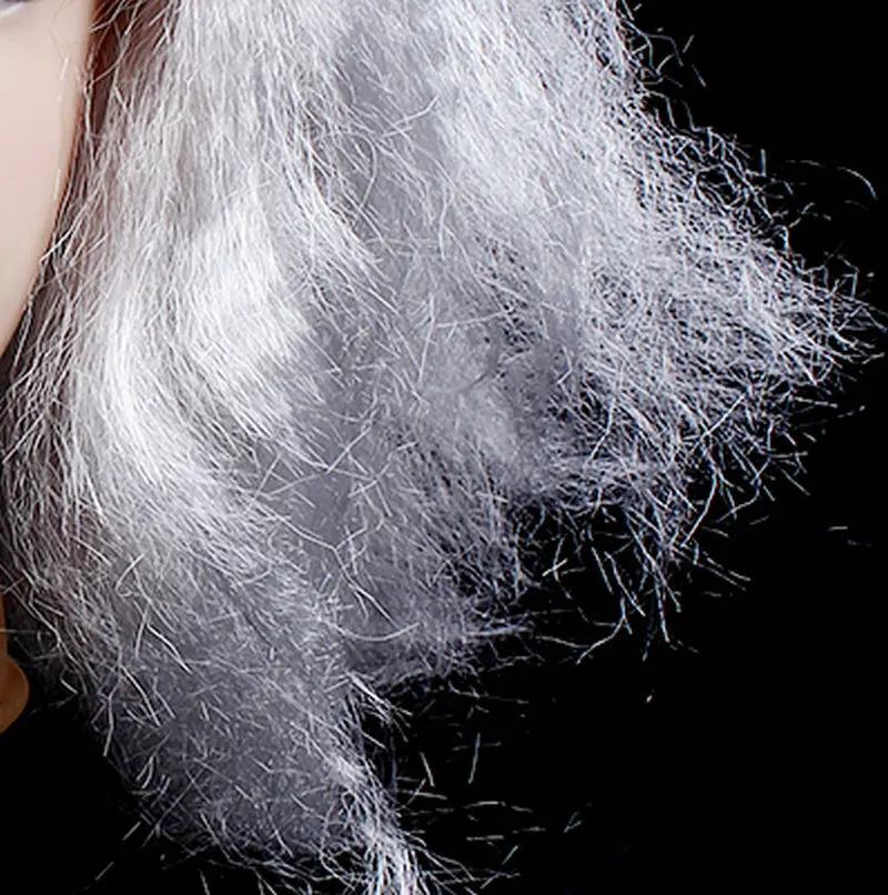 Хэллоуин бальное вечерние сцены рисунок одевания реквизит белый старые женские лысый парик для косплея