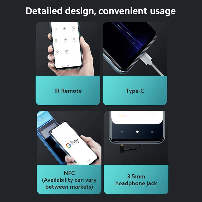 Global Version Xiaomi Redmi Note 9 128GB NFC Smartphone MTK Helio G85 Octa Core 48MP Quad Rear Camera 6.53