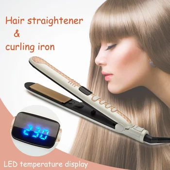

JINDING 2 In 1 Curling And Straightening Iron Electric 210-240V Anion Digital Display Hair Straightener Ceramic Curle Irons 40D