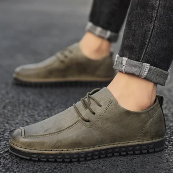 

Fashion Men Shoes Soft Leather Man slip on Moccasins Loafers Brand Men outdoor breathable Flats Casual Driving Shoes men