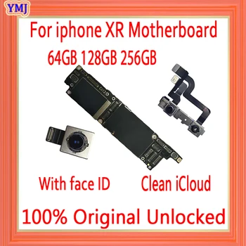

For iphone XR Original unlocked Motherboard With/Without Face ID Free iCloud for iphone XR Logicboard 64GB 128GB 256GB MB