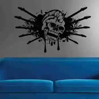 

Guitar Music Skull Sticker Punk Death Decal Devil Name Car Art Wall Decals Decor Mural Rock Decal