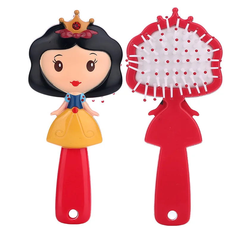 Disney 3D Cartoon Comb Frozen Princess Kids Gentle Anti-static Girl Princess Frozen Hair Brushes Mermaid Ariel Handle Hair Comb