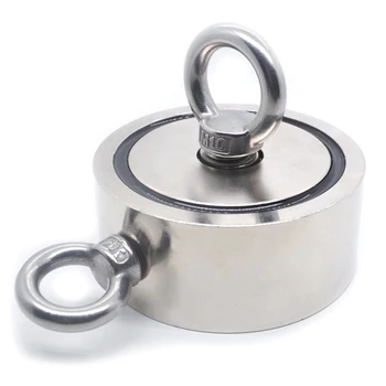 

Strong Powerful Neodymium net Round Hook Salvage net Sea Fishing Holder Pulling Mounting Pot With Ring 75Mm