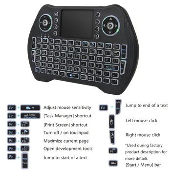 

kebidumei Wireless Keyboard Touchpad MT10 Mini Wireless Keyboard English Russian 2.4GHz Air Mouse For Android TV BOX Air Mouse