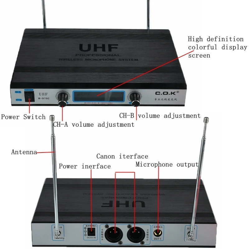 Высокое качество UHF беспроводной двойной микрофон системы приемник профессиональный беспроводной ручной микрофон Kareoke KTV домашние динамики для вечеринки