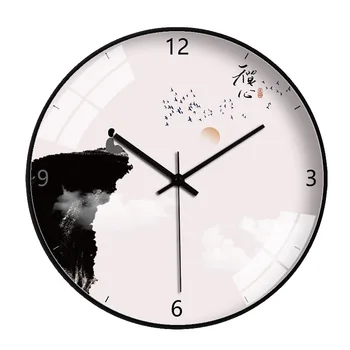 

Wall clock Chinese art creative Clock New Chinese landscape living room bedroom silent clock wall decoration art wall clock
