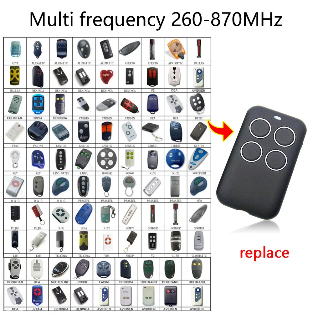 Duplicador de código Universal, multifrecuencia, 260-870mhz, 433,92 MHz, 868,92 MHz, Control remoto de código rodante fijo, 433mhz, 868mhz