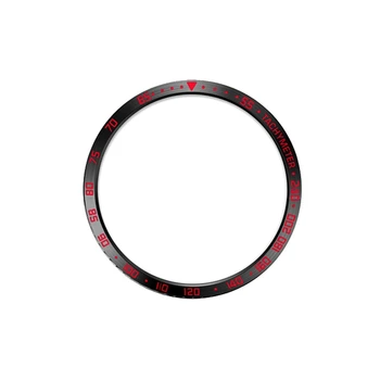 

For Samsung Galaxy Watch 46Mm Smart Watch Bezel Ring Adhesive Cover Anti Scratch Metal Ring Black&Red