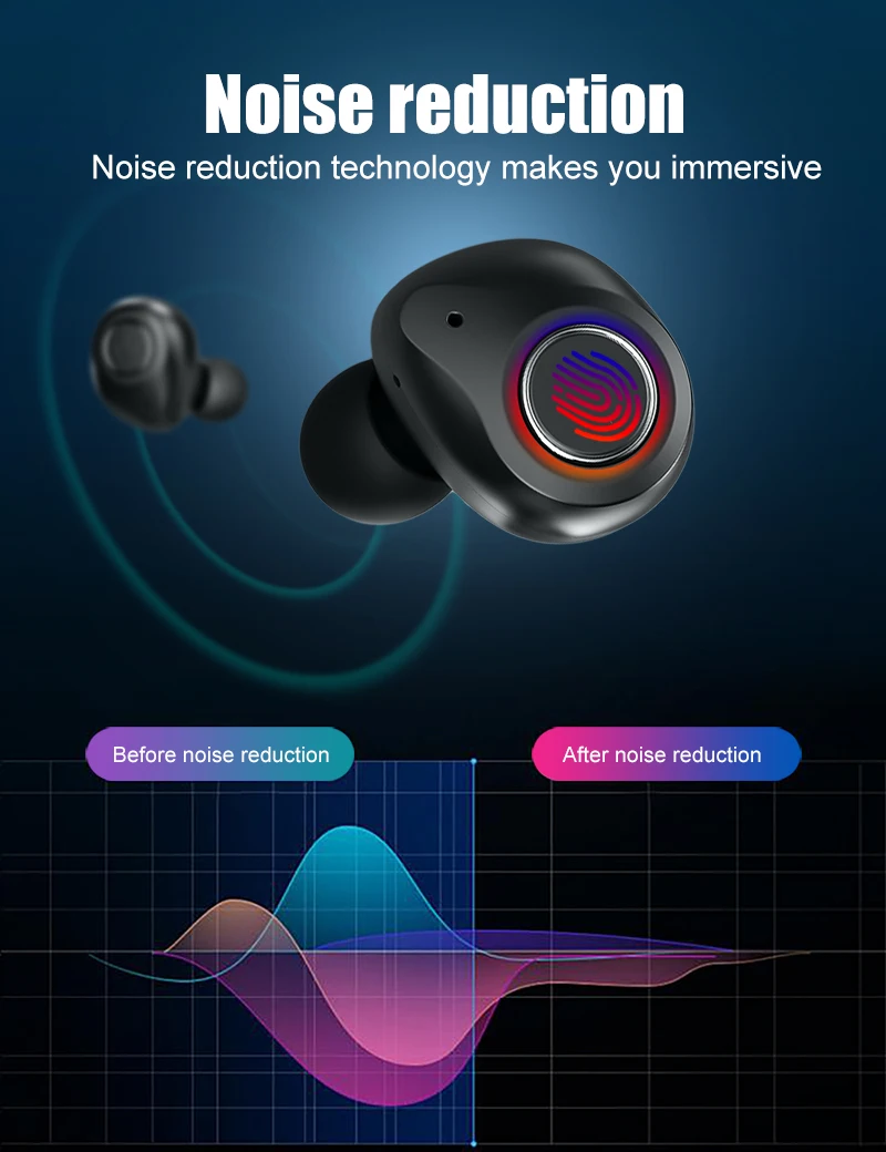 Bluetooth 5.0 Earphones True Wireless Headphone V11 TWS Waterproof Headset Stereo Sport Earbuds with Charging Box Mic HiFi Sound (9)