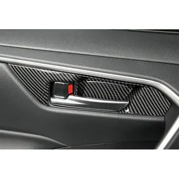 

5pcs/Set Trim Cover 2019 2020 Carbon Fiber Black Car Interior Door Handle